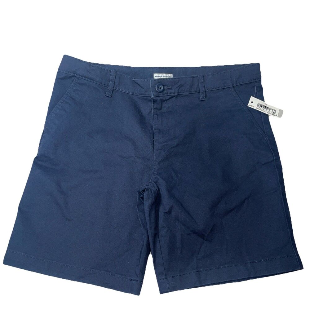 Boys Amazon Essentials Black Uniform Summer Shorts Size 16 plus 1 ct